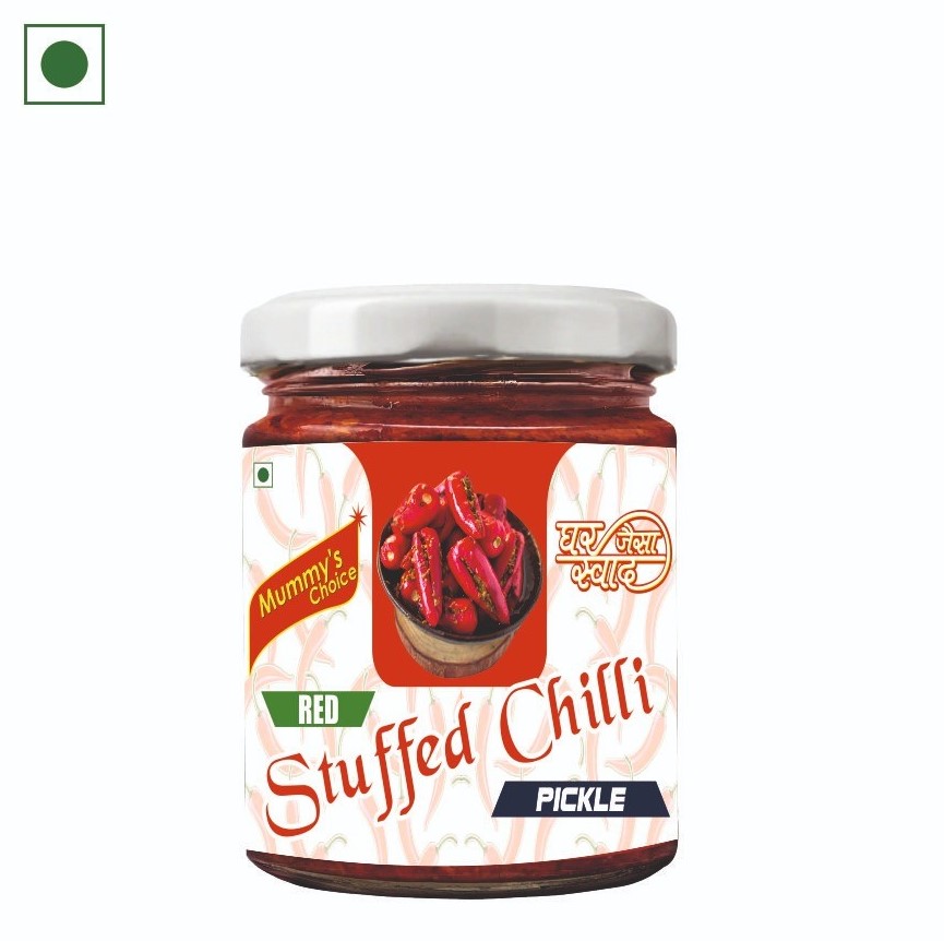 Mummy's Choice  Red Stuffed Chilli Pickle 250g - Image 3