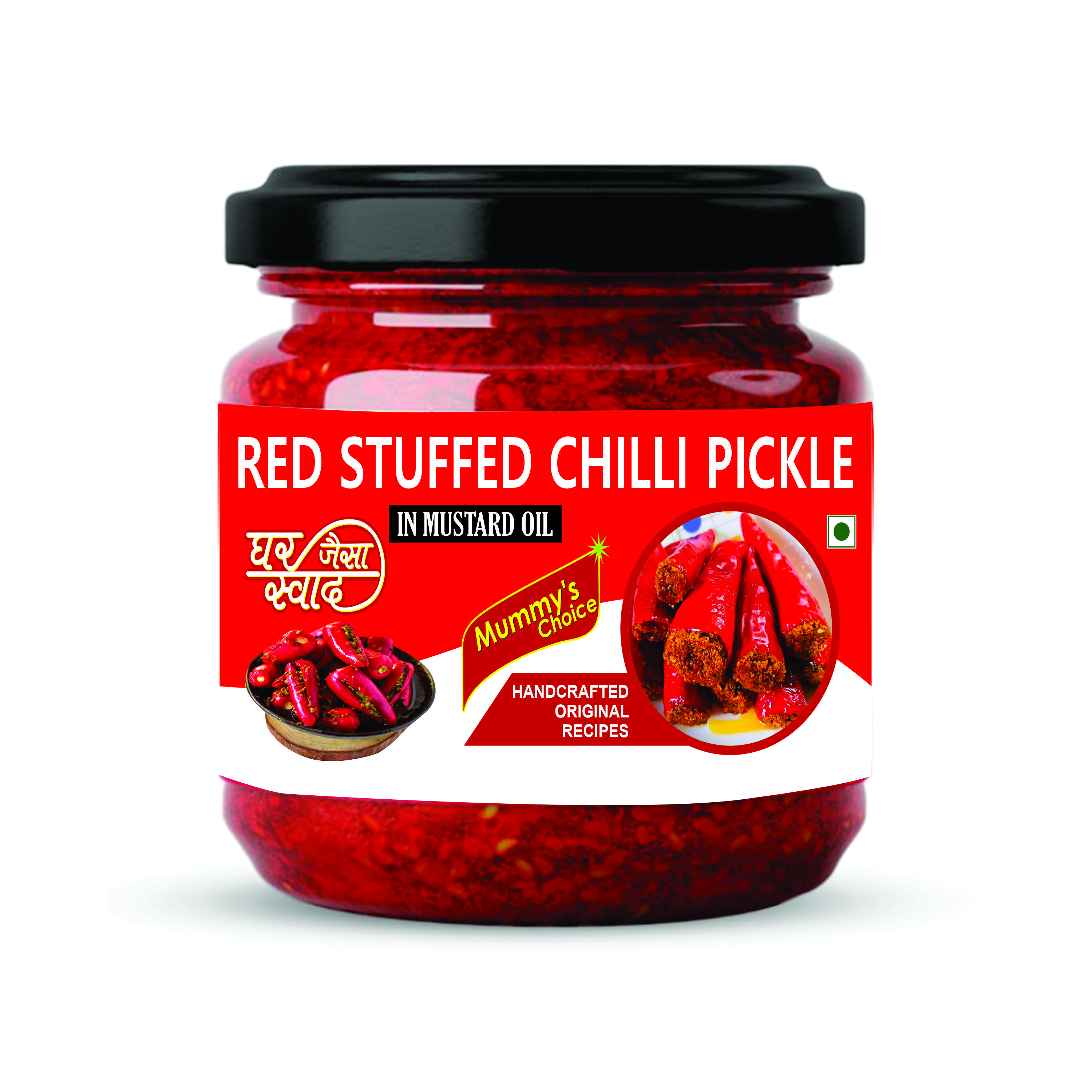 Mummy's Choice  Red Stuffed Chilli Pickle 300g - Image 4